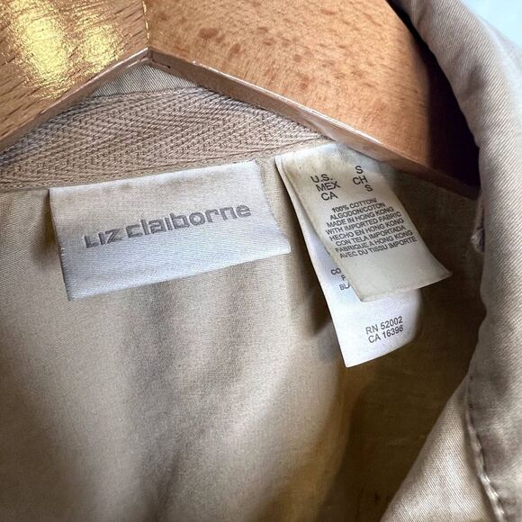 Liz Claiborne Cotton Khaki Utility Field Jacket Size Small - Picture 3 of 10
